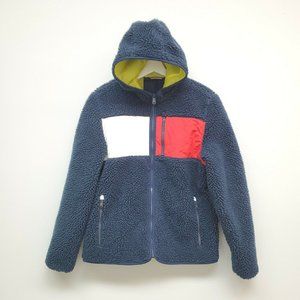 Tommy Hilfiger Hooded Faux Sherpa Jacket Mens Medium